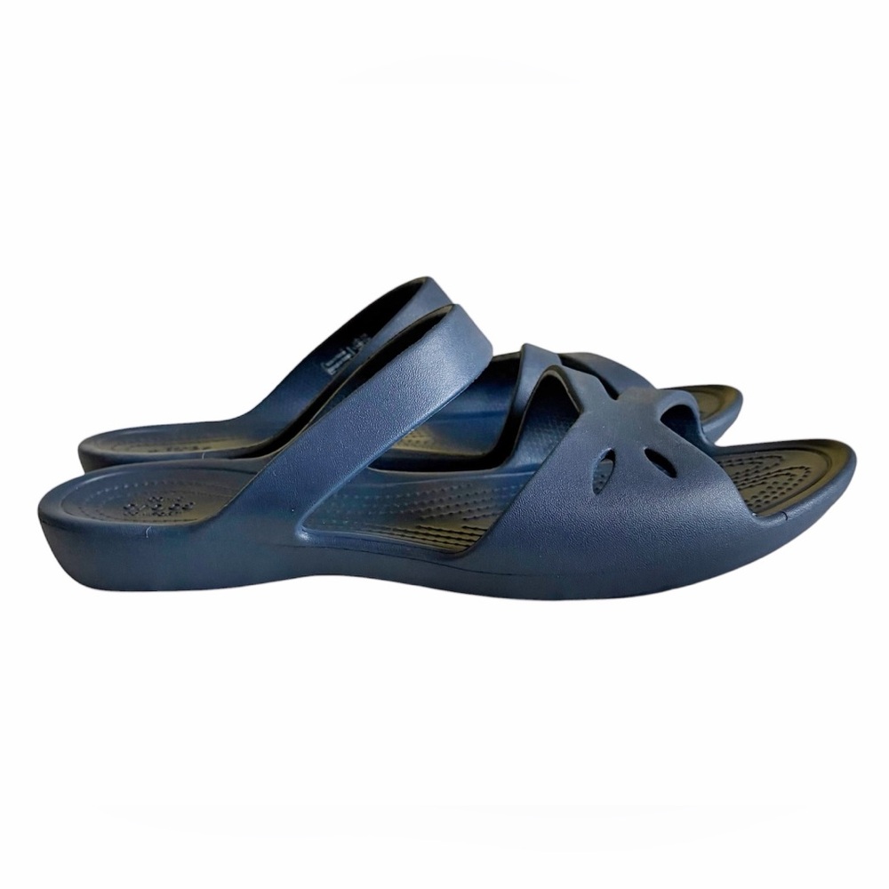 CROCS Dark Blue Double-Strap Slide Sandals Women’s Sz‎ 11 - Picture 6 of 6